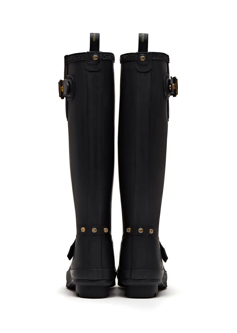 Holland Cooper Sherpa Lined Regency Wellington in Matte Black-6